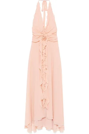 BLUMARINE Vestido largo con apliques florales