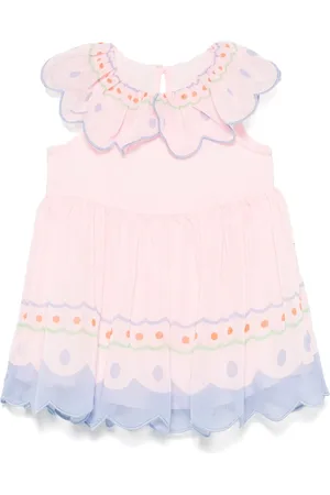 Stella McCartney Vestido con borde festoneado