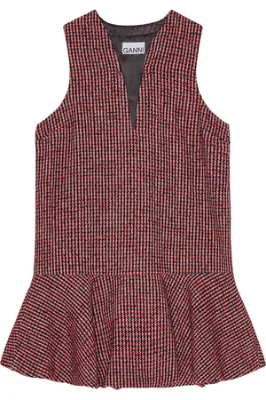 Ganni Vestido corto a cuadros