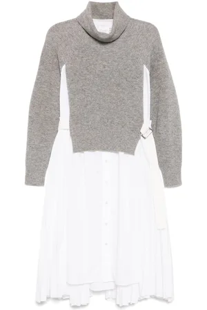 SACAI Vestido con cuello vuelto