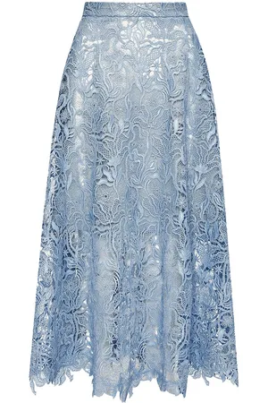 Oscar de la Renta Falda midi Bellflower Guipure