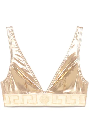 VERSACE Top de bikini con banda Greca