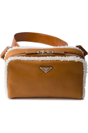 Prada Bolso de hombro con ribete de pelo