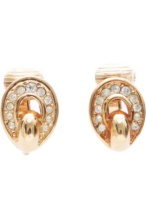 Dior Pendientes de clip con strass 2000