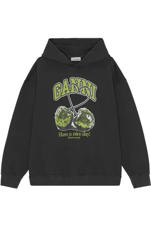 Ganni Sudadera estampada con capucha