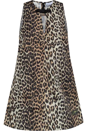 Ganni Vestido corto con animal print