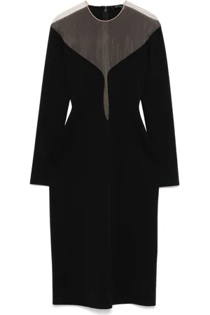 MUGLER Vestido midi con doble capa