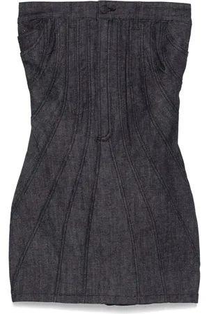 MUGLER Vestido vaquero corto palabra de honor