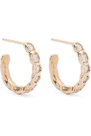Fie Isolde Pendientes Alfa en oro de 14 ct con diamantes