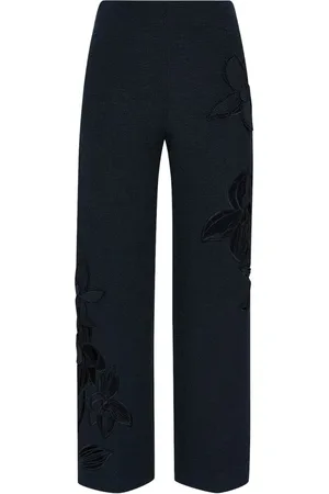 Oscar de la Renta Pantalones de tweed con bordado Orchid