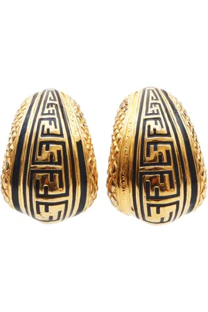 Fendi Pendientes de clip con logo 1990