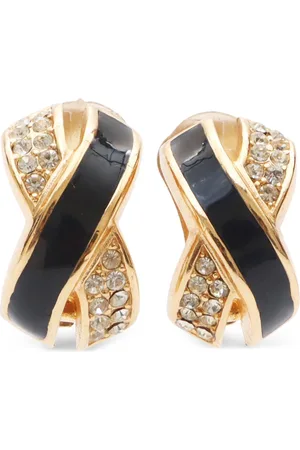 Dior Pendientes de clip con strass 2000