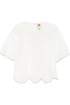 Farm Rio Blusa bordada con manga corta