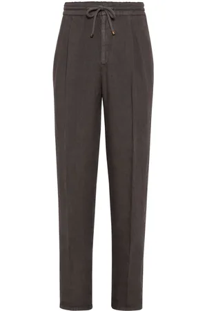 Brunello Cucinelli Pantalones de chándal teñidos de lino