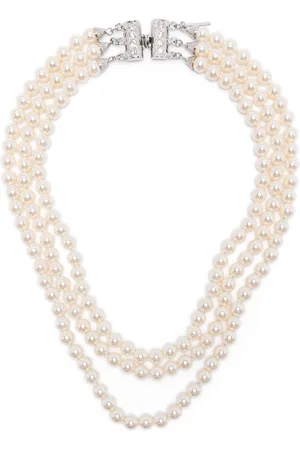Alessandra Rich Collar Three Rounds Of Pearl