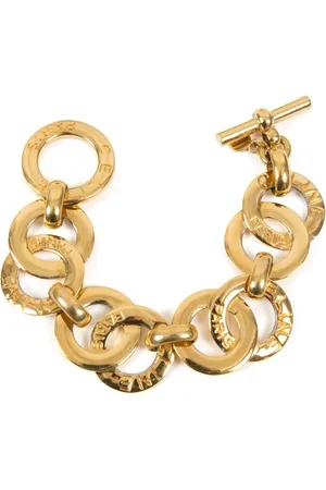 Céline Pulsera de cadena con logo grabado 1990
