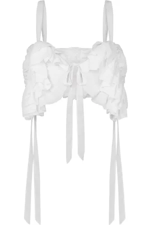 Moschino Top corto con detalle de volantes