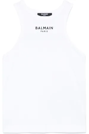 Balmain Camiseta sin mangas con aplique del logo