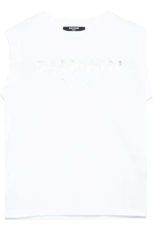 Balmain Top con logo estampado de goma