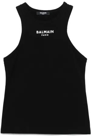 Balmain Top sin mangas con logo de goma