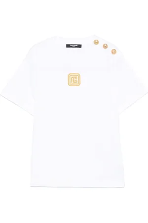 Balmain Camiseta con logo bordado