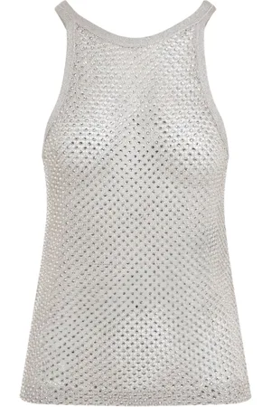 Tom Ford Top sin mangas con espalda de nadador y cristales bordados