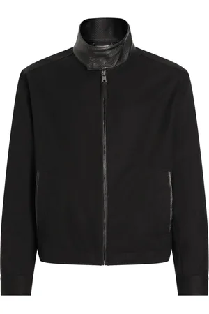 Dolce & Gabbana Chaqueta bómber con ribete de cuero
