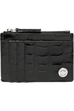 VERSACE Tarjetero con efecto de piel de cocodrilo