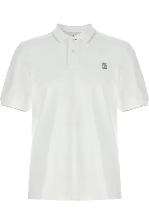 Brunello Cucinelli Polo con logo bordado de tejido de piqué