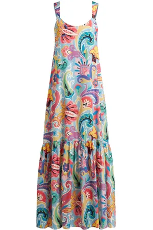 Etro Vestido largo con capas escalonadas