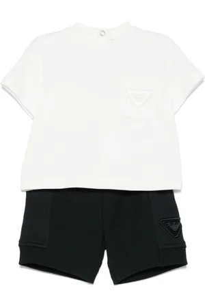 Emporio Armani Conjunto corto con logo bordado