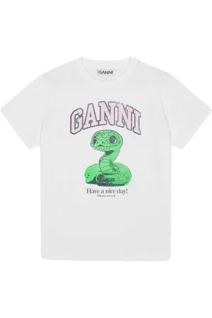 Ganni Camiseta con logo estampado