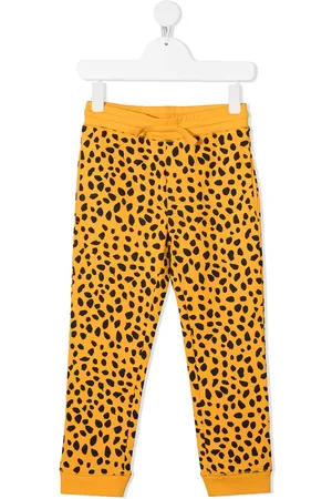 Stella McCartney Pantalones de chándal de algodón orgánico con estampado de guepardo