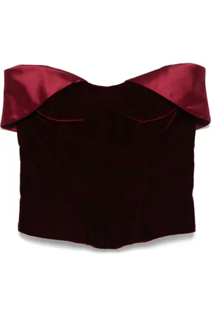 MUGLER Top estilo corsé de terciopelo