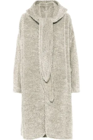 Issey Miyake Abrigo de lana con detalle de bucle