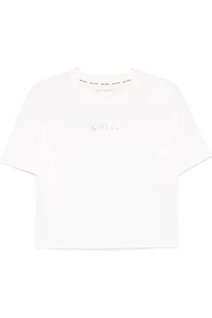 DKNY Camiseta con logo de strass