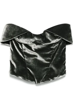 MUGLER Top estilo corsé de terciopelo