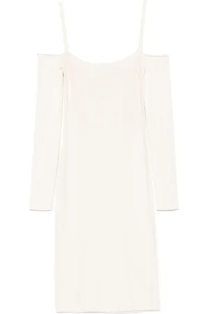 MUGLER Vestido midi con detalle de ballenas