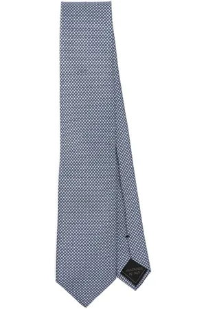BRIONI Corbata con motivo geométrico