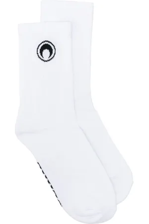 Marine Serre Calcetines de canalé con logo Moon