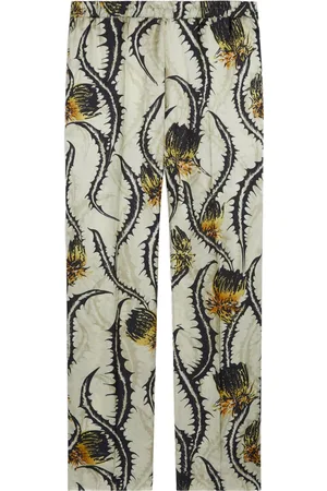 DRIES VAN NOTEN Pantalones rectos con estampado floral