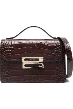 Victoria Beckham Bolso de hombro con efecto de cocodrilo en relieve