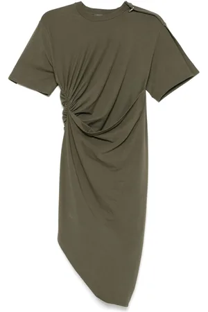 MUGLER Vestido midi con detalle de piercing