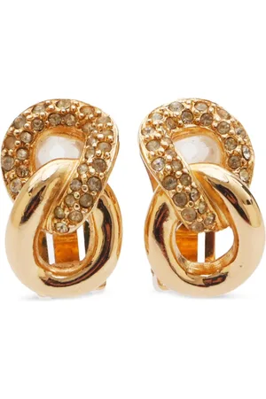 Dior Pendientes con strass 1990-2000
