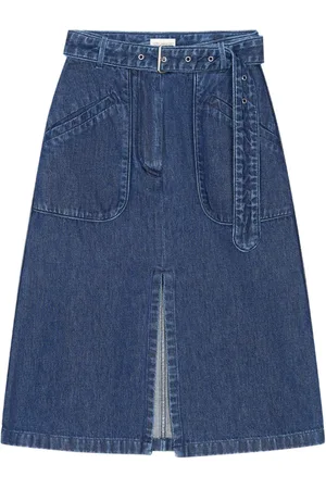 DRIES VAN NOTEN Falda vaquera con cinturón