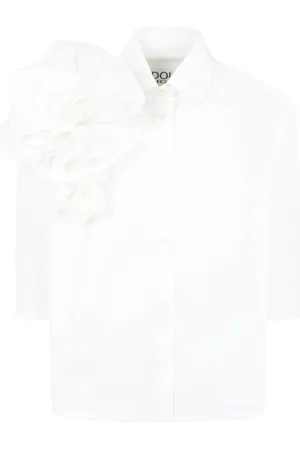 DOUUOD KIDS Camisa con apliques florales