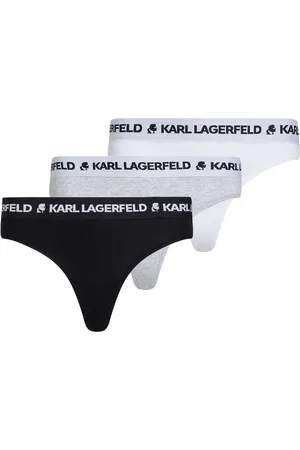 Karl Lagerfeld Pack de tres tangas con logo en la cinturilla