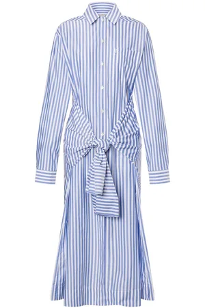 Serafini Vestido camisero a rayas