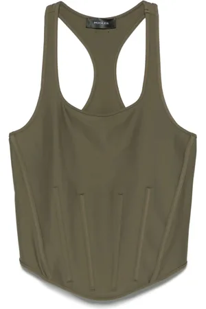 MUGLER Top sin mangas con diseño de corsé