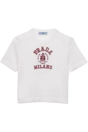 Prada Top con logo en intarsia